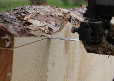 Visuel rapproché de la coupe de bois