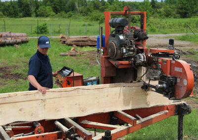 Coupe de bois du moulin mobile